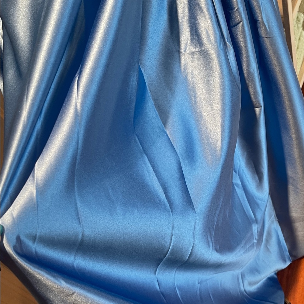 Missacc Elegant Blue Satin Dress - Picture 6 of 12